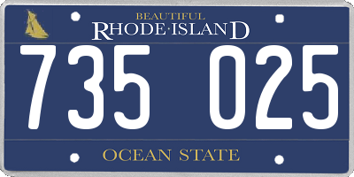 RI license plate 735025