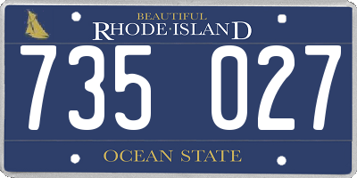 RI license plate 735027