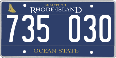 RI license plate 735030
