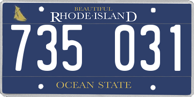RI license plate 735031