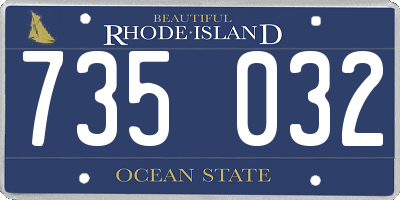 RI license plate 735032