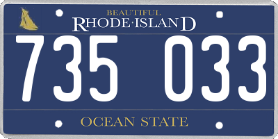 RI license plate 735033