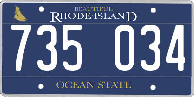 RI license plate 735034