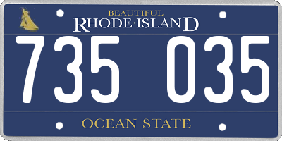RI license plate 735035