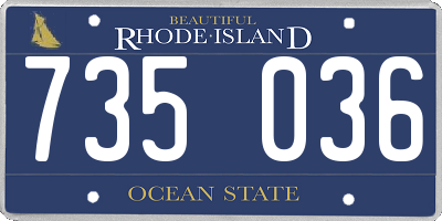 RI license plate 735036