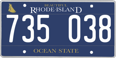 RI license plate 735038