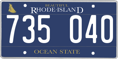 RI license plate 735040