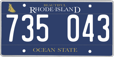 RI license plate 735043