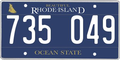 RI license plate 735049