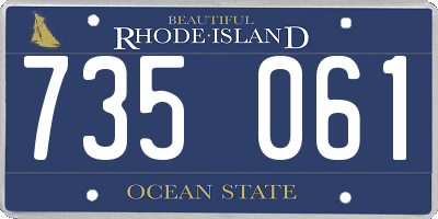 RI license plate 735061