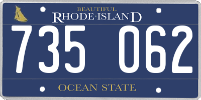 RI license plate 735062