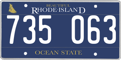 RI license plate 735063
