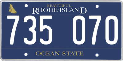 RI license plate 735070