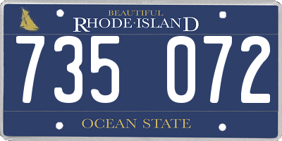 RI license plate 735072