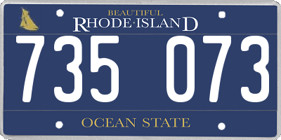 RI license plate 735073