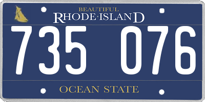 RI license plate 735076