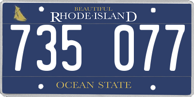 RI license plate 735077