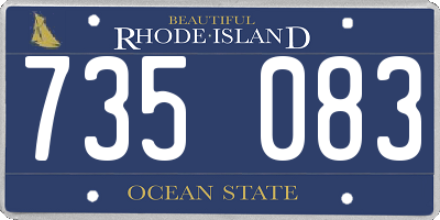 RI license plate 735083