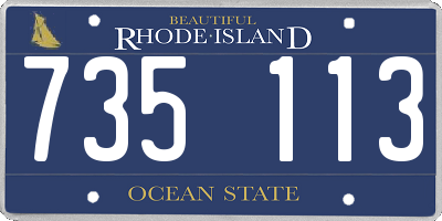 RI license plate 735113