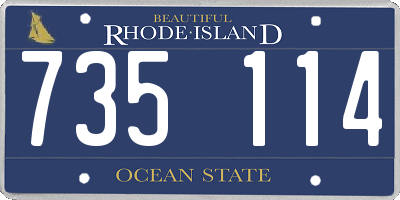 RI license plate 735114
