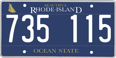 RI license plate 735115