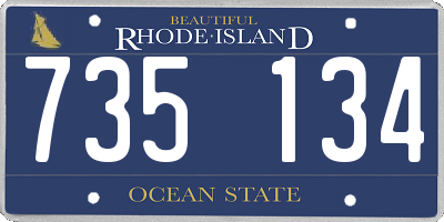 RI license plate 735134