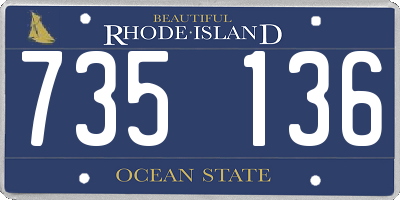 RI license plate 735136