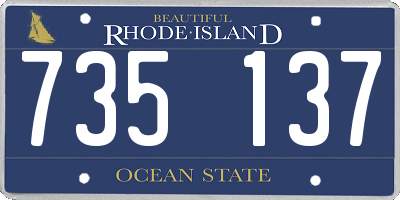 RI license plate 735137