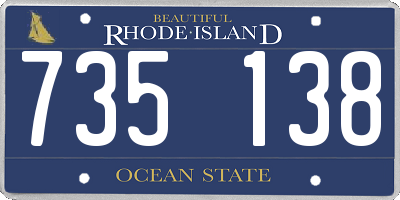 RI license plate 735138