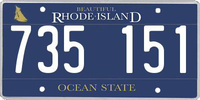 RI license plate 735151