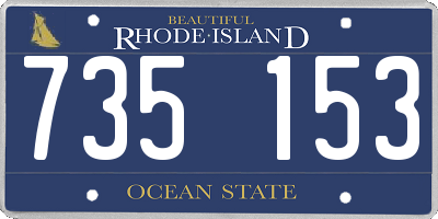 RI license plate 735153