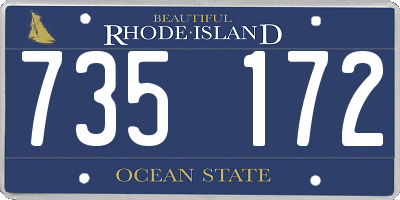 RI license plate 735172