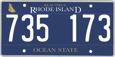 RI license plate 735173
