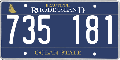 RI license plate 735181