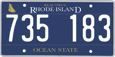 RI license plate 735183