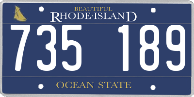 RI license plate 735189