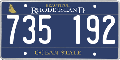 RI license plate 735192