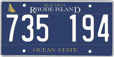 RI license plate 735194