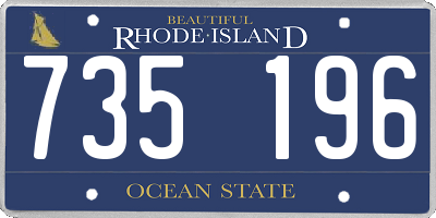 RI license plate 735196