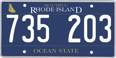 RI license plate 735203