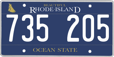 RI license plate 735205