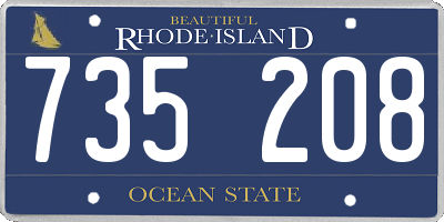 RI license plate 735208