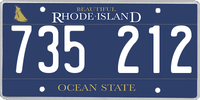 RI license plate 735212
