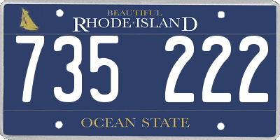 RI license plate 735222