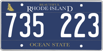 RI license plate 735223