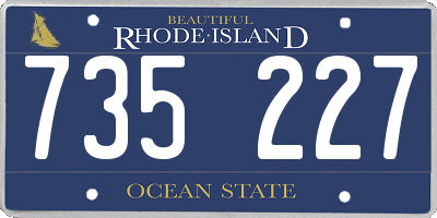 RI license plate 735227