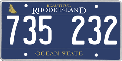 RI license plate 735232