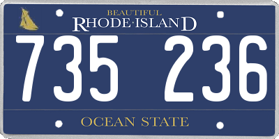 RI license plate 735236
