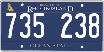 RI license plate 735238