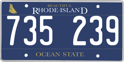 RI license plate 735239